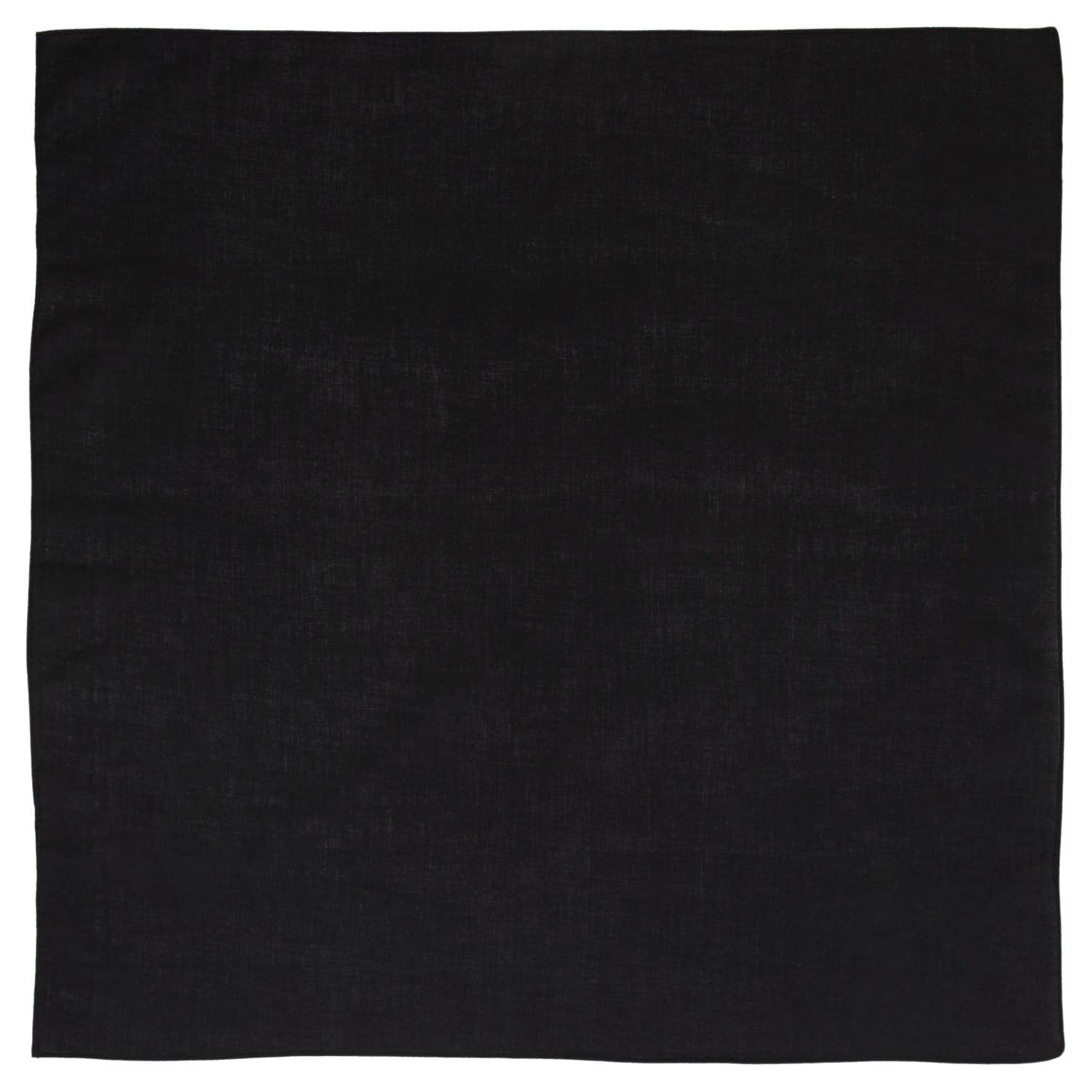 1 piece Solid Color Bandana, Imported, 100% Cotton-14 x 14-Black