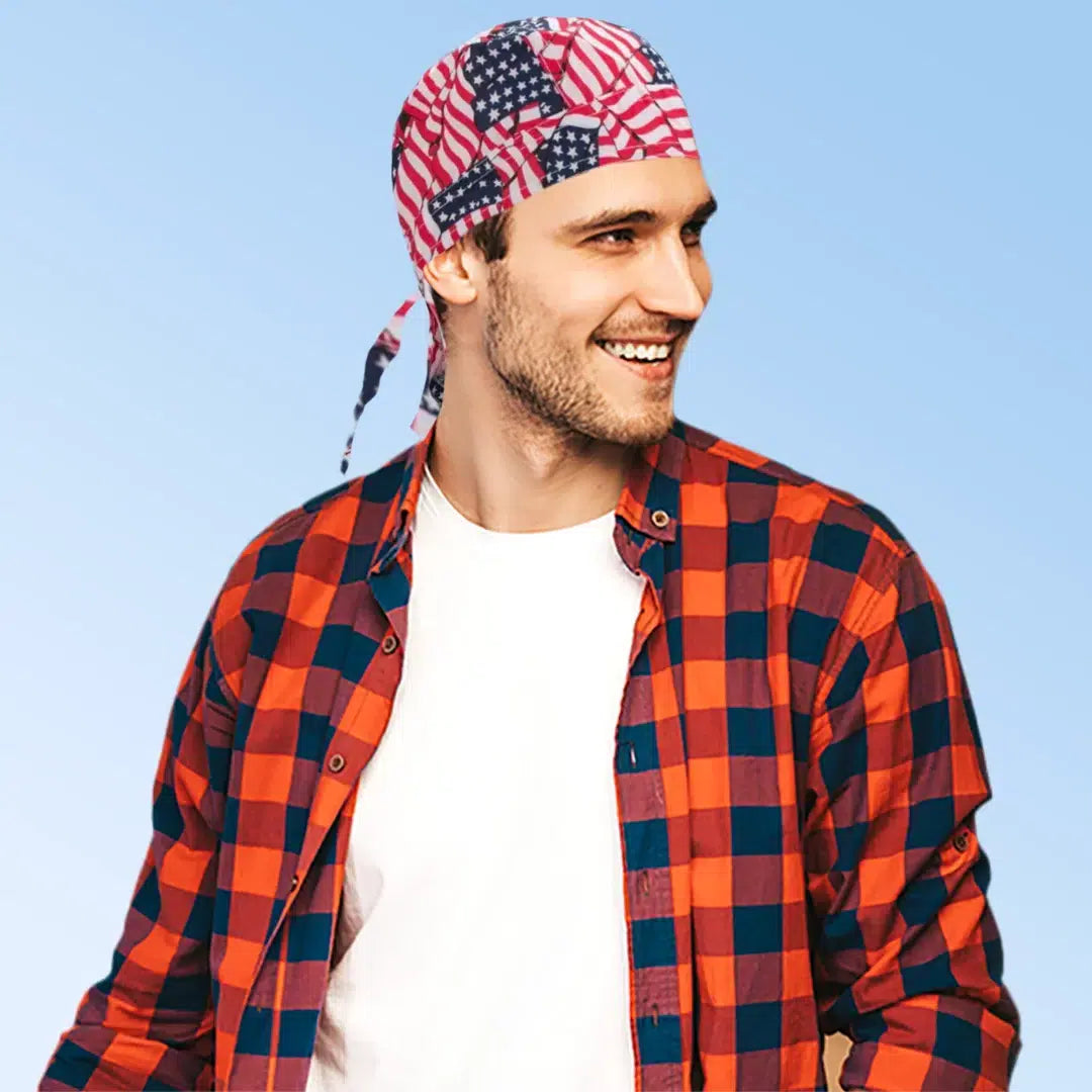 Tossed American Flag Head Wrap