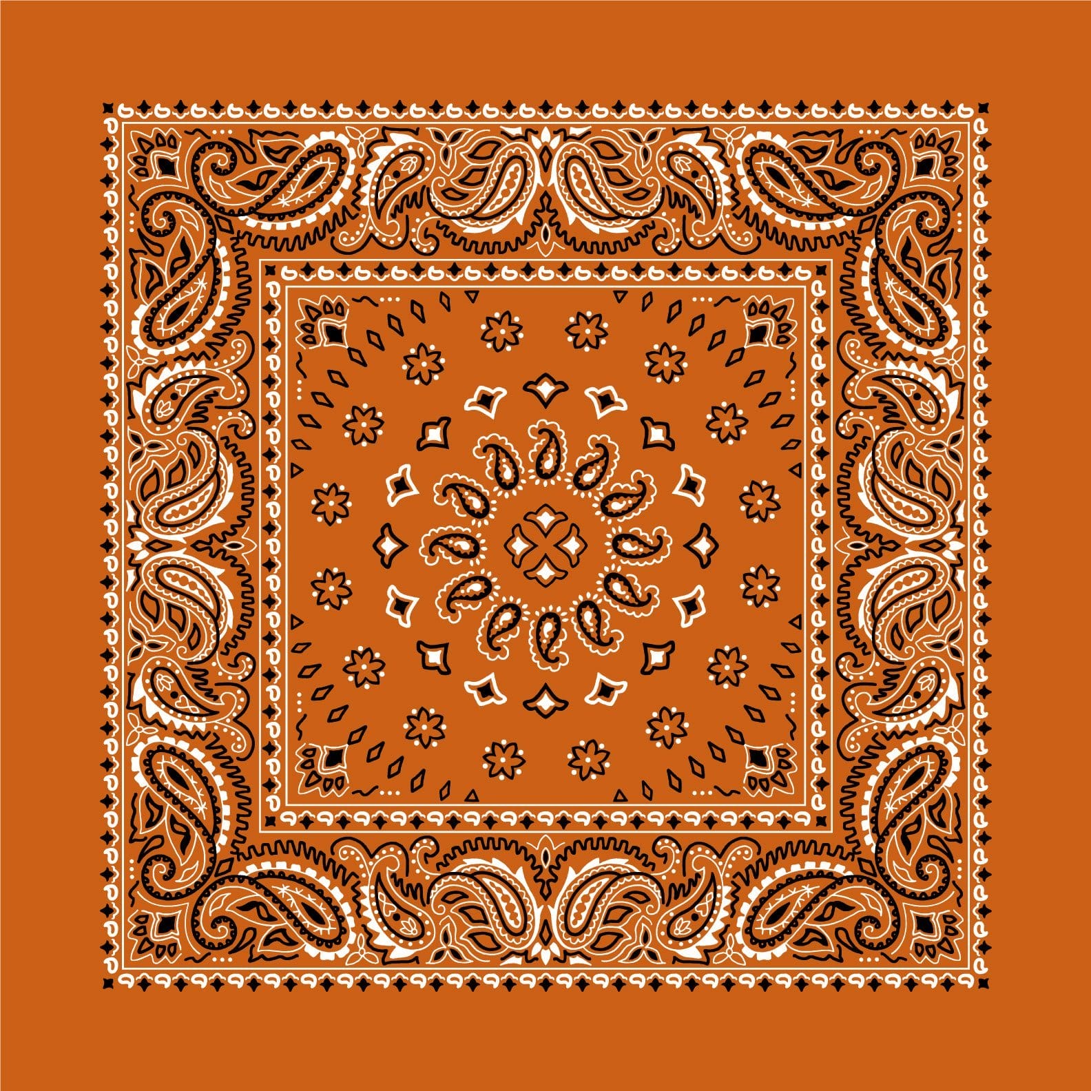 Square Burst Paisley Bandana Imported 100 Cotton