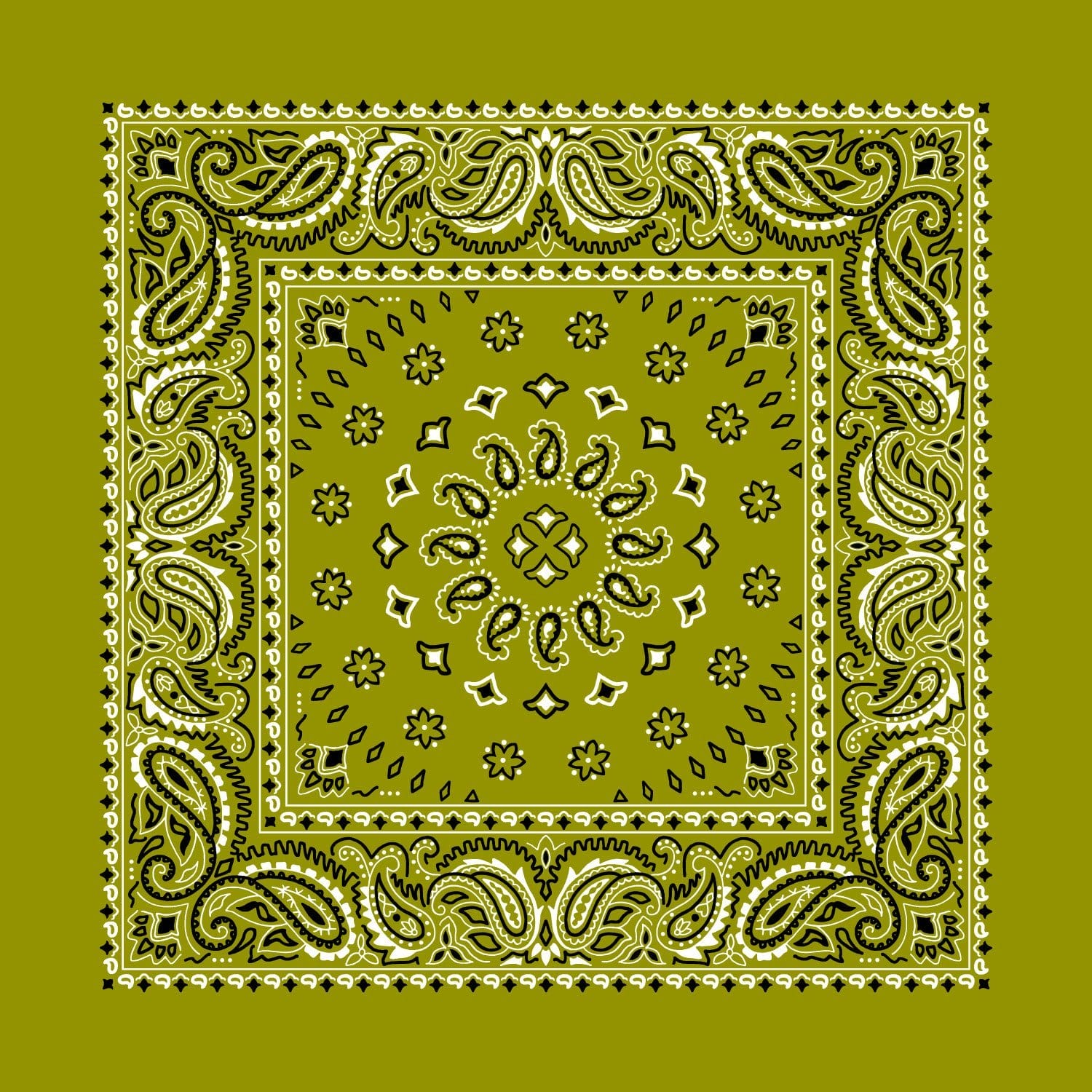 Square Burst Paisley Bandana Imported 100 Cotton