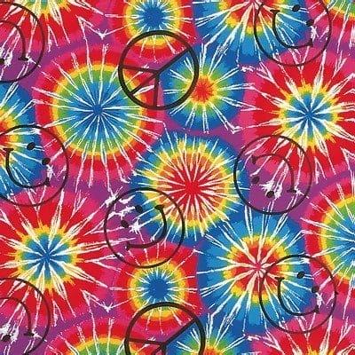 Smiley Faces and Peace Signs Bandana - Single Piece 22x22