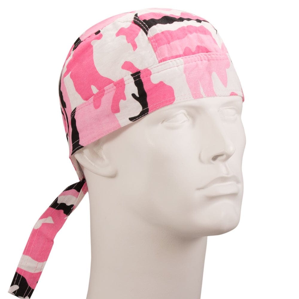 Premium Pink Camo Doo Rag - 12 pieces