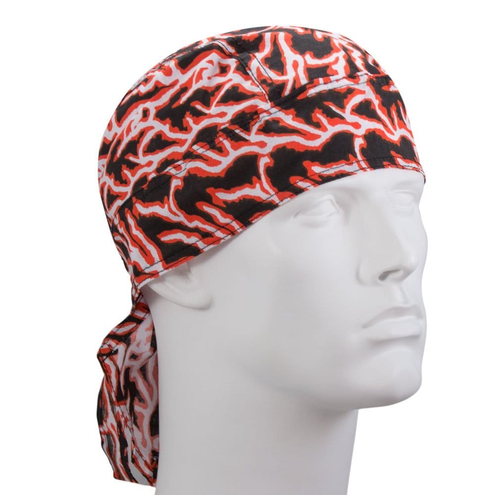 Orange Lightning Doo Rag