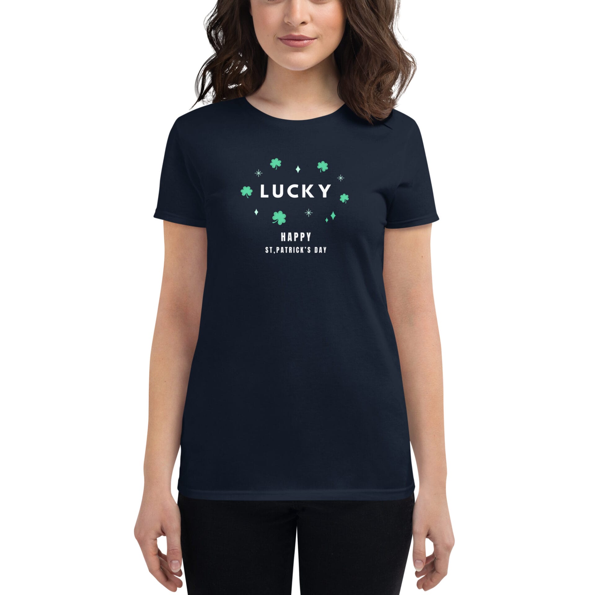 Women's St. Patrick's Day Short Sleeve T-Shirt - B2 - 17