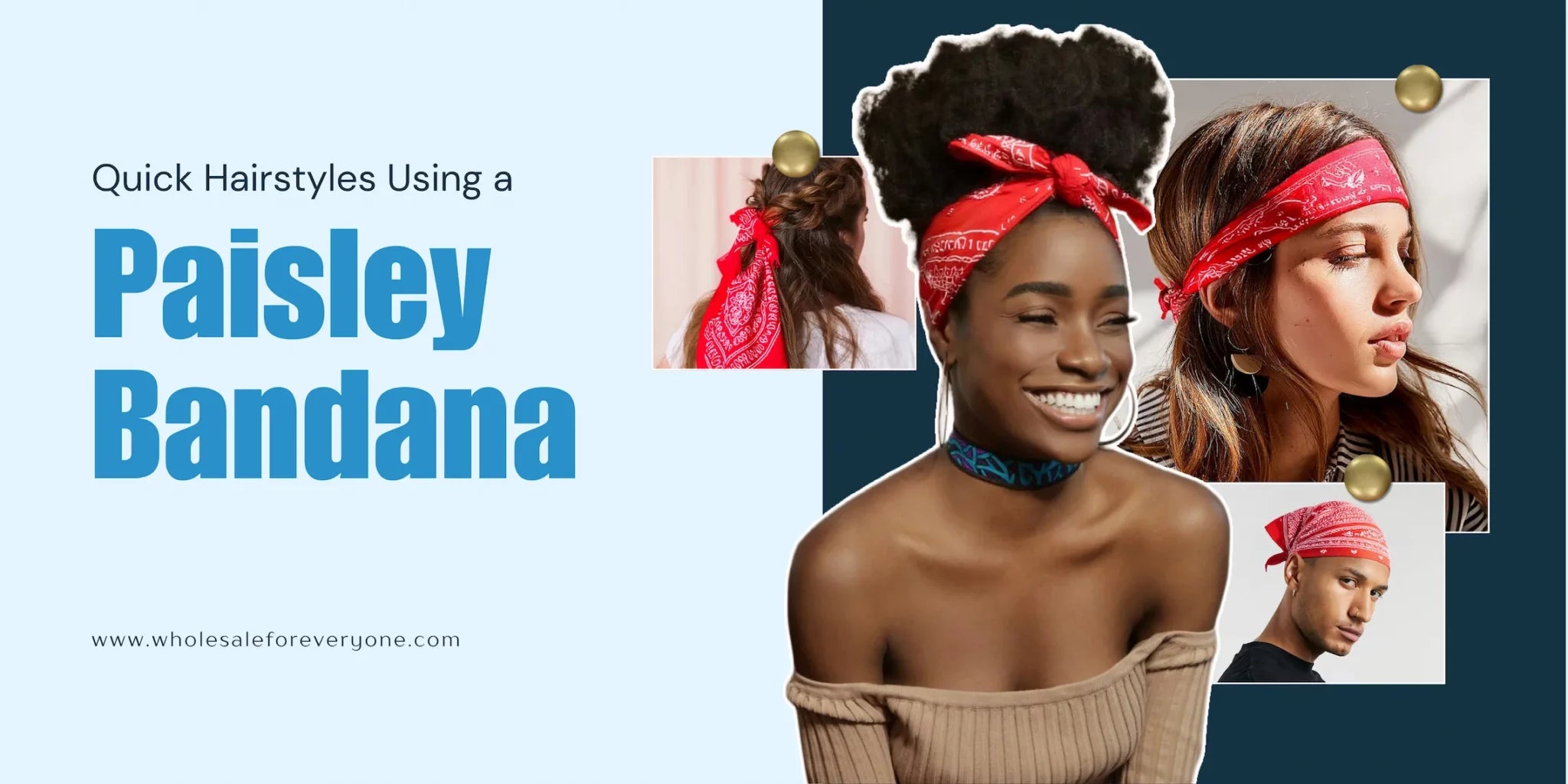 Quick Hairstyles Using a Paisley Bandana (Men &amp; Women)