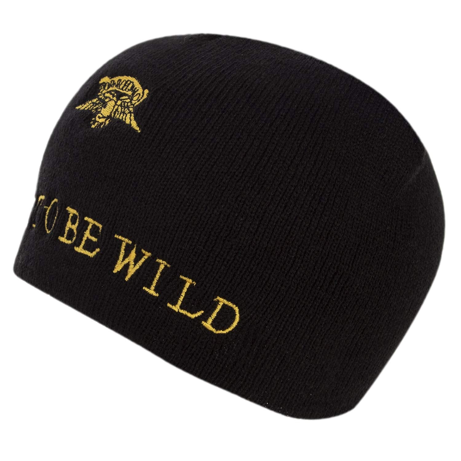 Born to Be Wild Embroidered Black Beanie