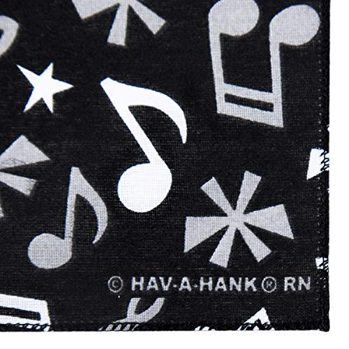 Musical Notes - Black Bandana - 12 pieces