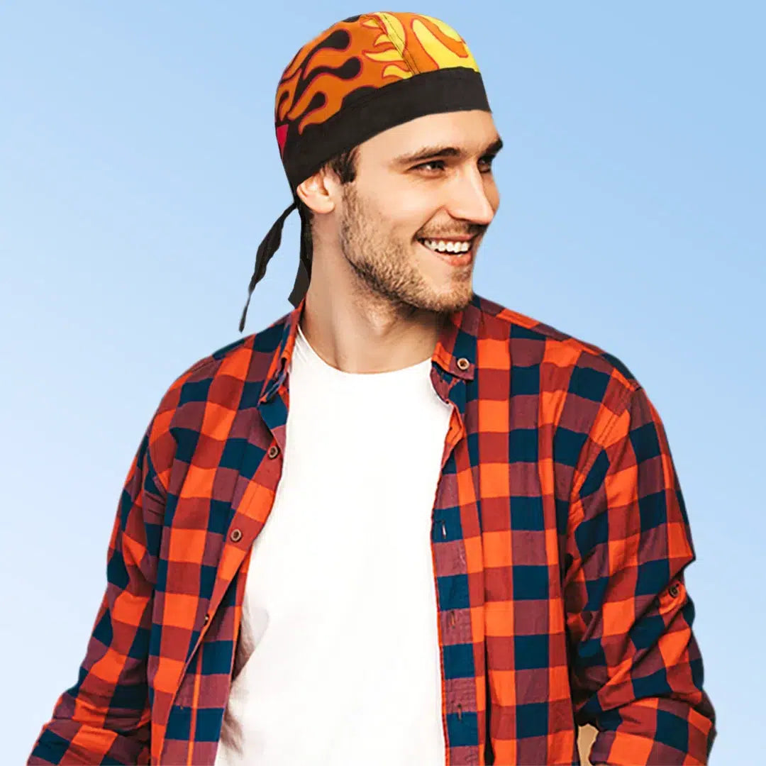 Flames Black Head Wrap
