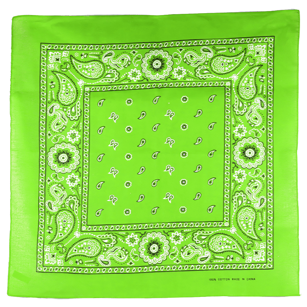 Square Floral Paisley Bandana - Double Sided Print 100% Cotton