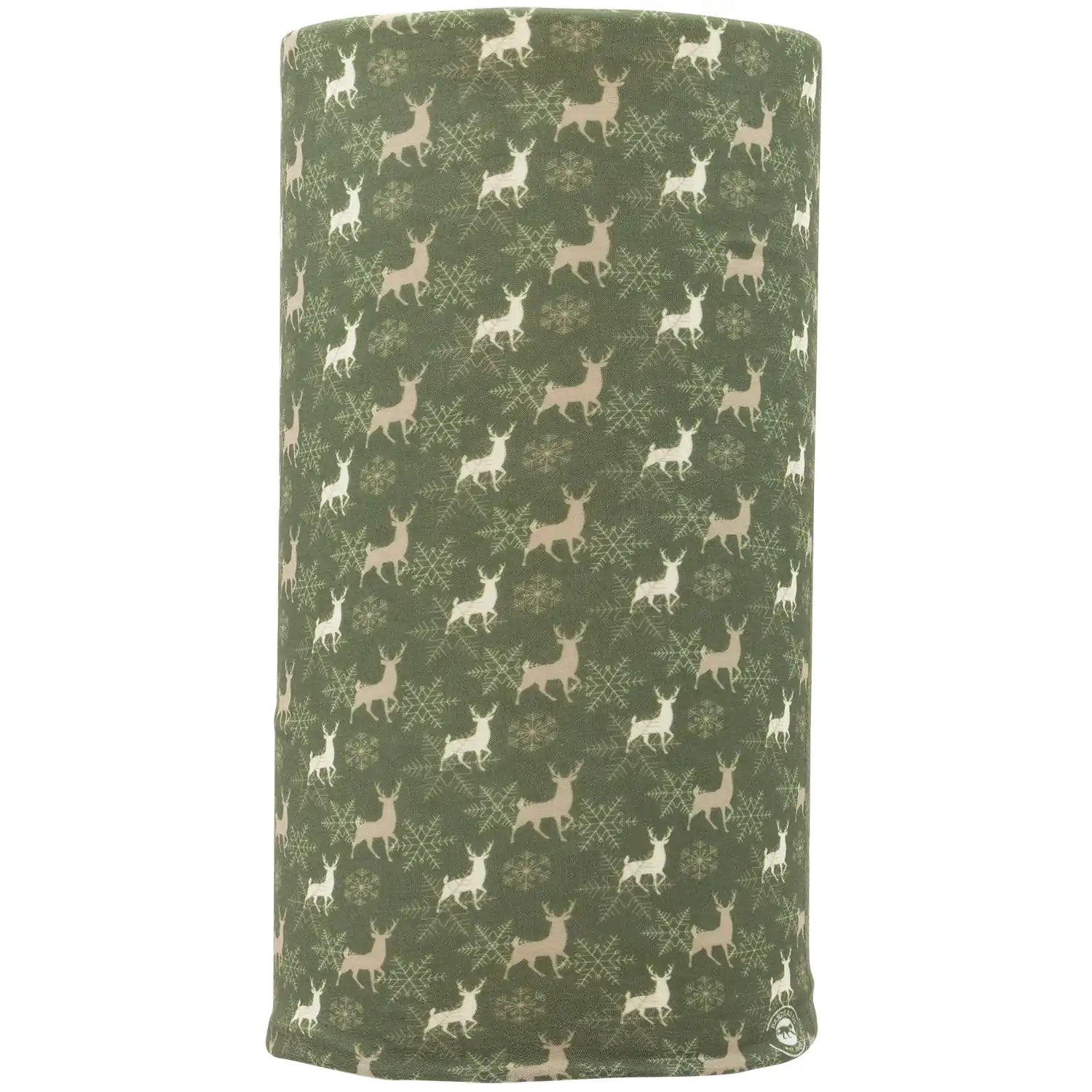 Green Reindeer and Snowflakes neck gaiter