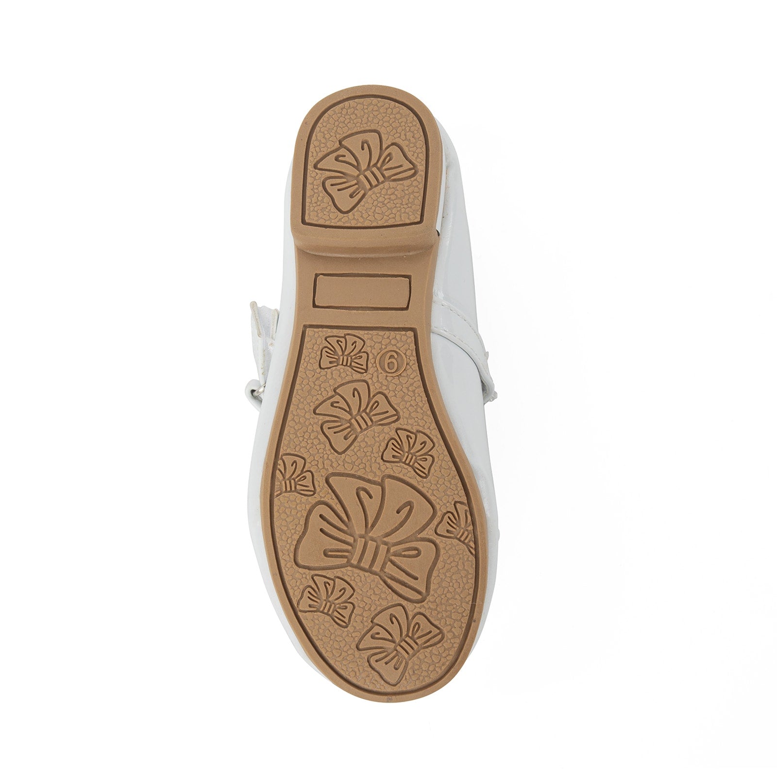 NEW Girl's Communion Dress Shoe - White/Patent Leather Flat Shoe with Rhinestone Strap - Size 9T