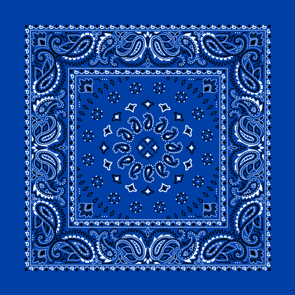 22 x 22 Square Burst Paisley Bandana Imported 100 Cotton-1 piece-Royal Blue
