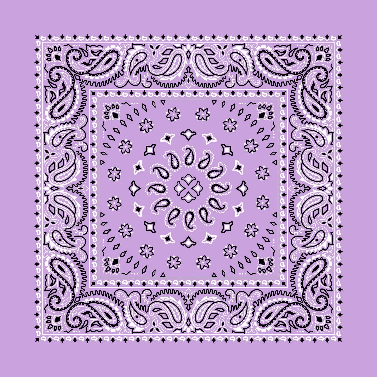 Square Burst Paisley Bandana Imported 100 Cotton