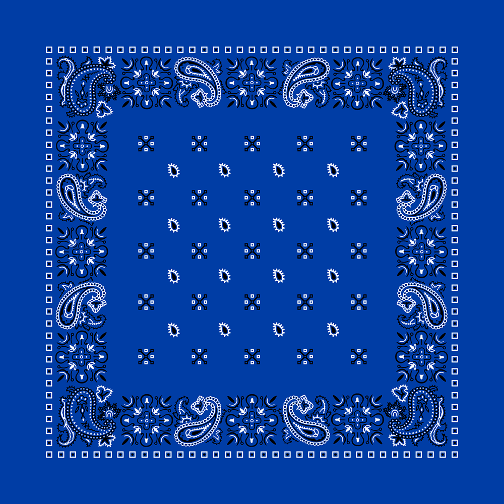 22 x 22 Square Paisley Bandana Imported 100% Cotton-1 piece-Royal Blue