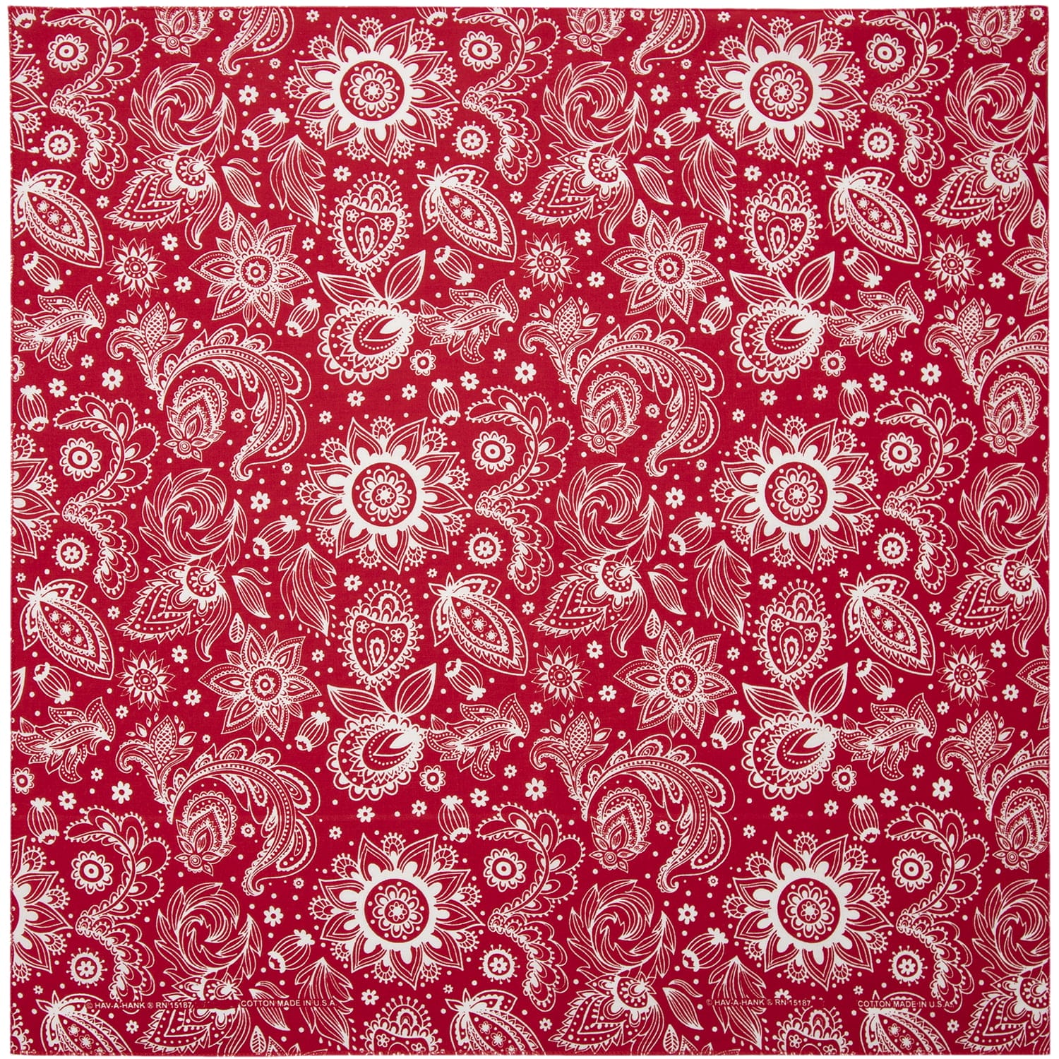 22 x 22 Prims Paisley Flower Red Bandana 22x22 Inch-1 piece-