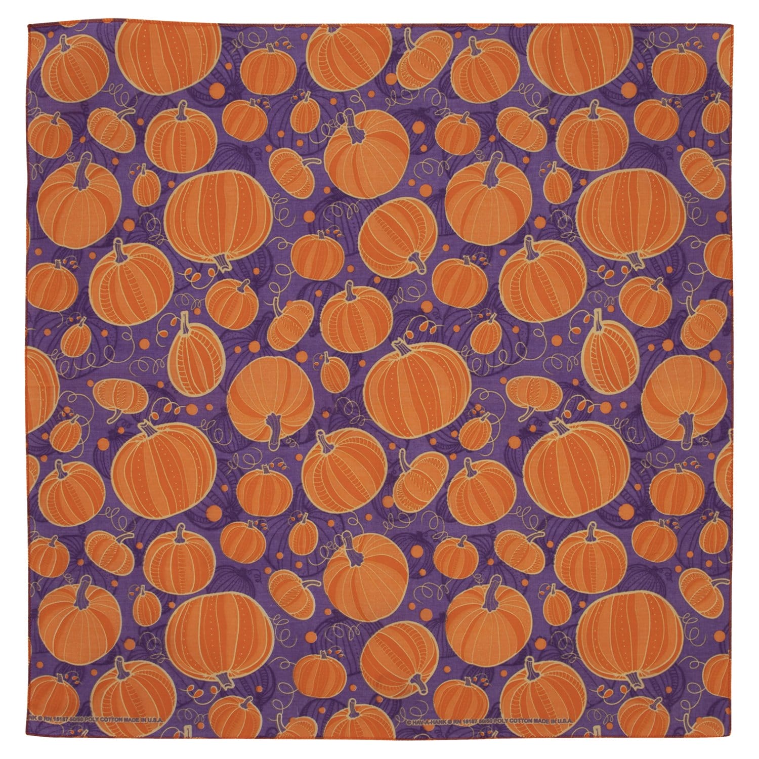 Dancing Pumpkins Bandana USA 22x22 Inch