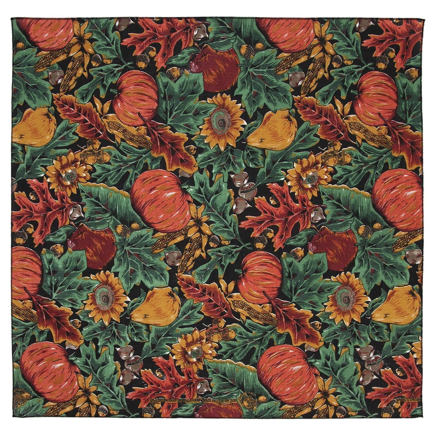 Acorns & Pumpkins Bandana USA 22x22 Inch