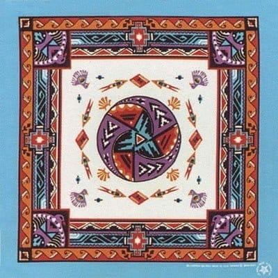 22 x 22 Aztec Turquoise Bandana 22x22 Inch-12 pieces-