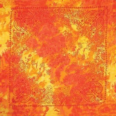 22 x 22 Tie Dye Paisley Yellow Bandana 22x22 Inch-12 pieces-