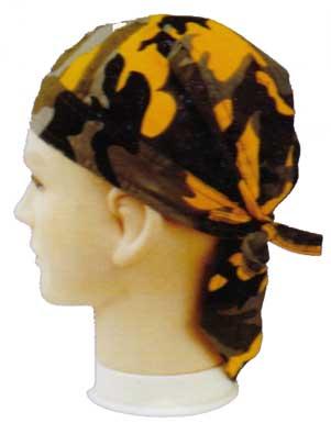 Yellow/Brown Camo Doo Rag - 12 pieces