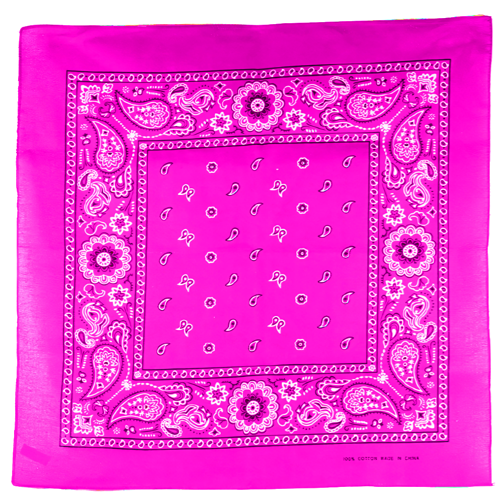 Square Floral Paisley Bandana - Double Sided Print 100% Cotton