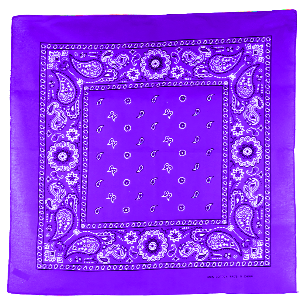 Square Floral Paisley Bandana - Double Sided Print 100% Cotton