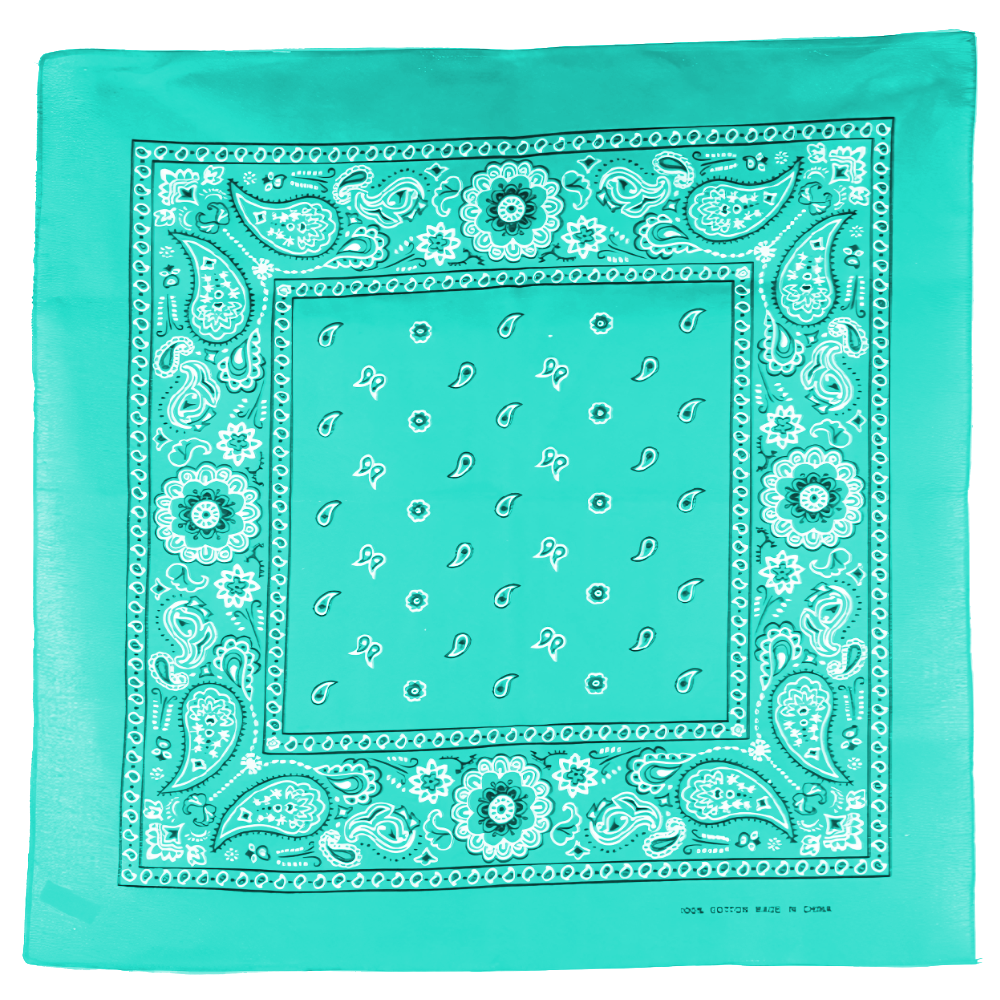 Square Floral Paisley Bandana - Double Sided Print 100% Cotton