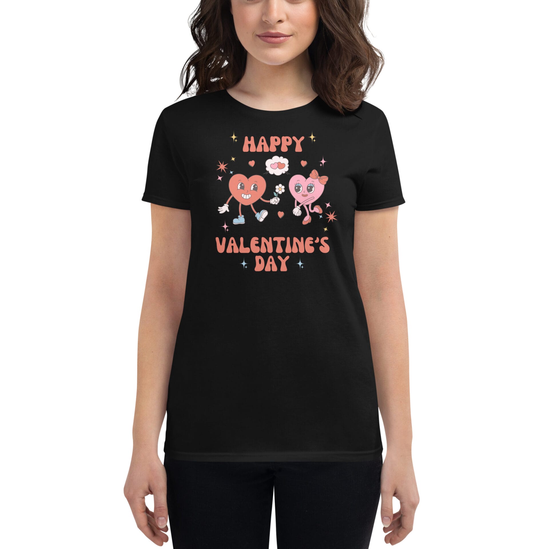 Women's Valentine's Day Short Sleeve T-Shirt - B3 - 16