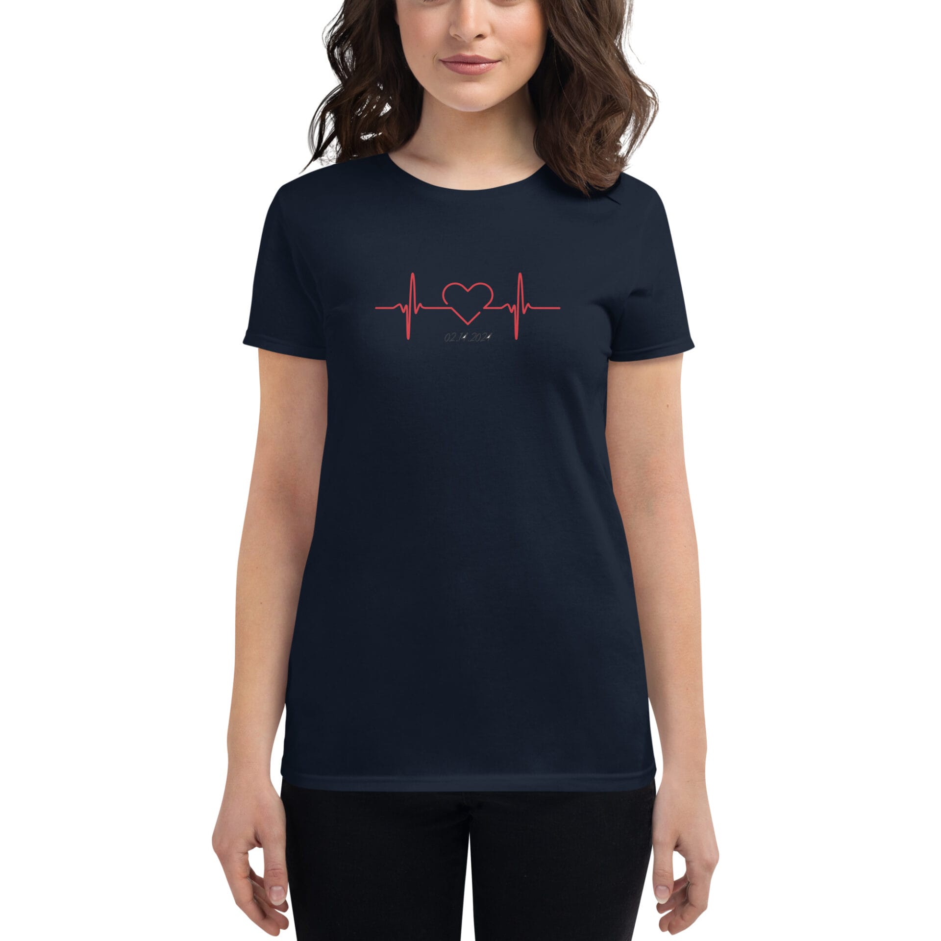 Women's Valentine's Day Short Sleeve T-Shirt - Heart Pulse